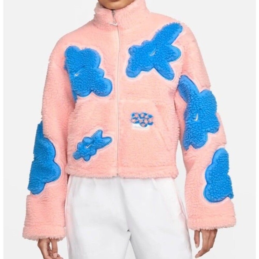 NIKE  Sportswear Abstract Plush Fleece Full-Zip Sherpa Jacket Size XS